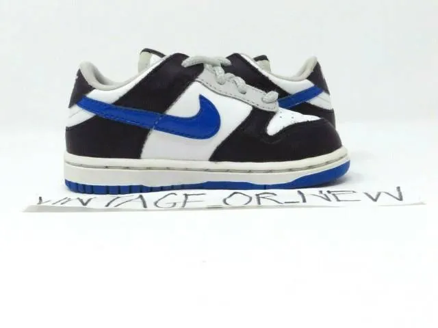 2008 VTG Nike Dunk Low White Varsity Royal Grey Black To...