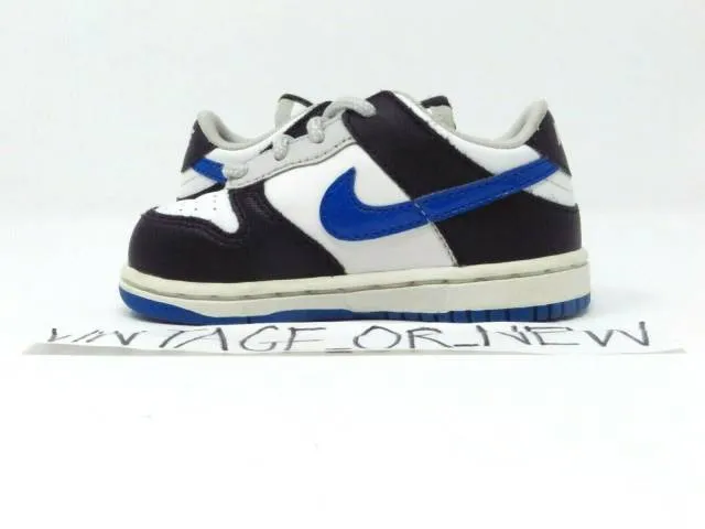 2008 VTG Nike Dunk Low White Varsity Royal Grey Black To...