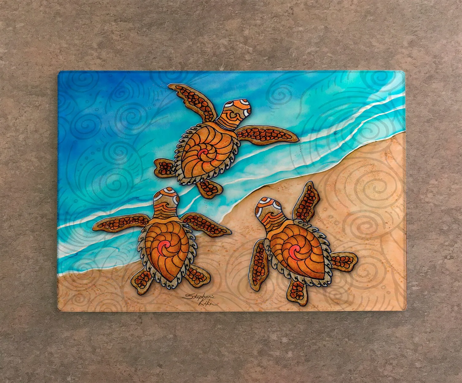 3 Baby Turtles Cutting Board