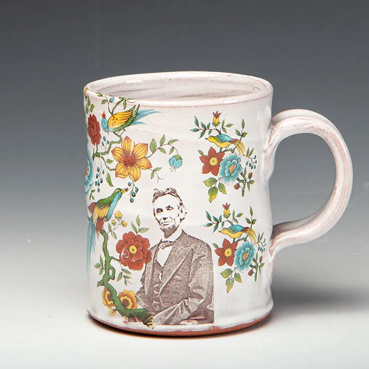 Abraham Lincoln Mug with Flowers