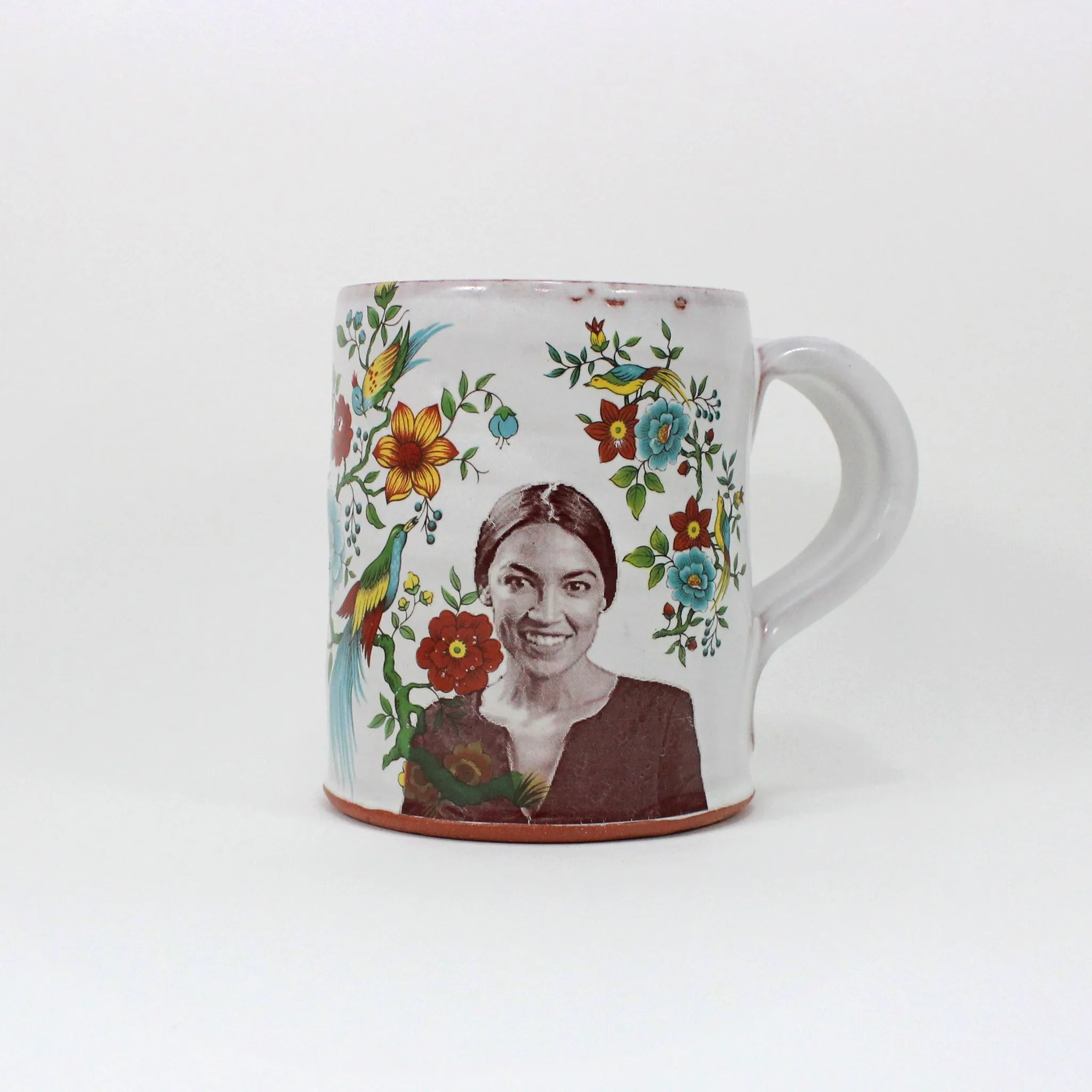 Alexandria Ocasio-Cortez Mug with Flowers