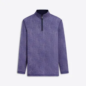 ANTHONY Chambray Print OoohCotton Quarter Zip Pullover