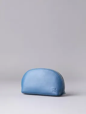 Arnside Medium Leather Make Up Bag in Reef Blue