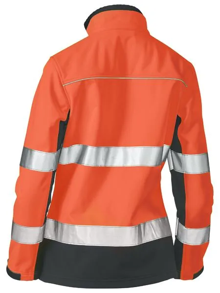 Bisley Womens Taped Two Tone Hi Vis Soft Shell Jacket (BJL6059T)-