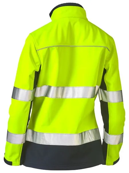 Bisley Womens Taped Two Tone Hi Vis Soft Shell Jacket (BJL6059T)-