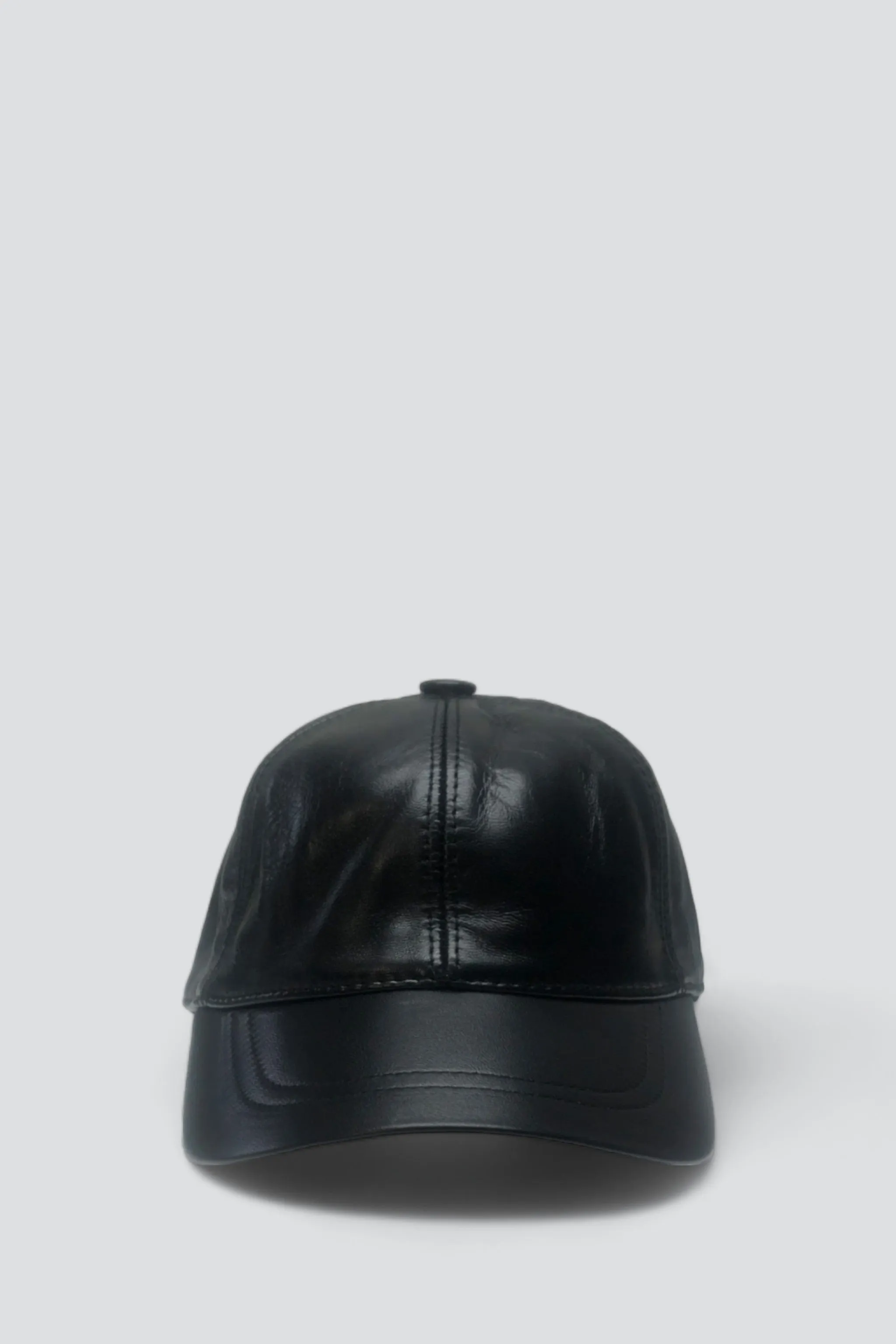 Black Leather Baseball Cap