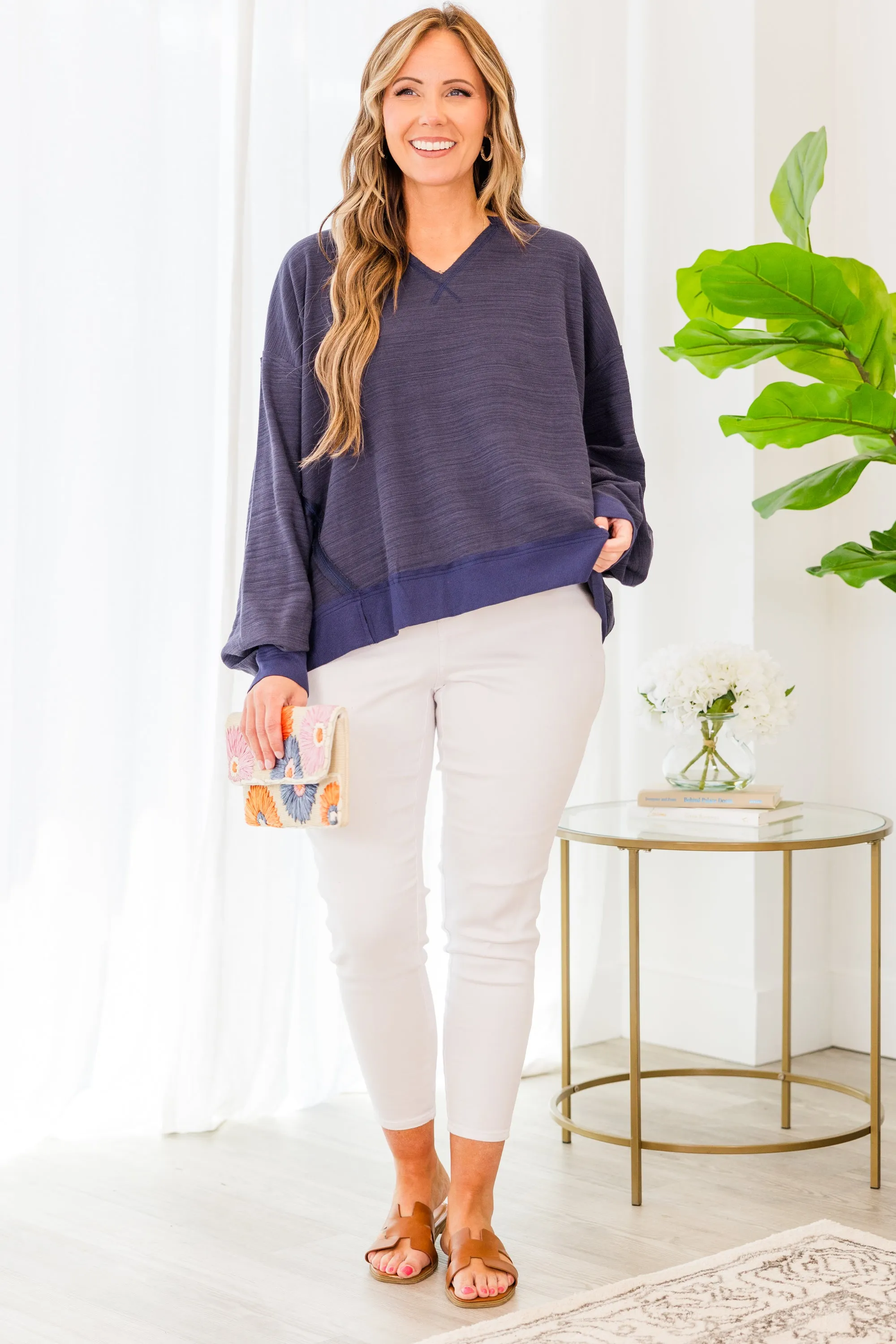 Blushing Pullover, Navy