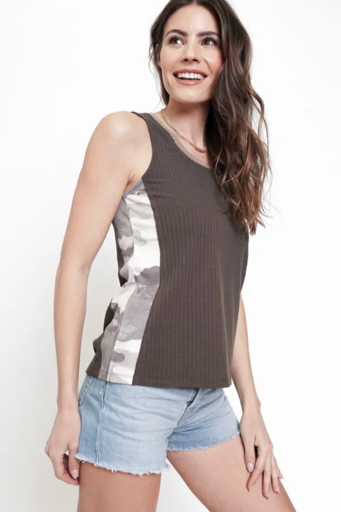 Camo Side Tank Top