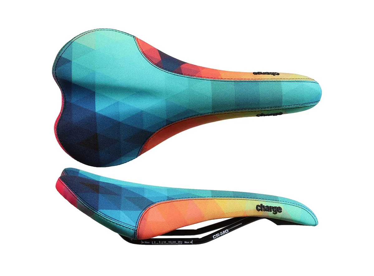 Charge Bikes Spoon CrMo MTB Saddle - Geo-Rainbow