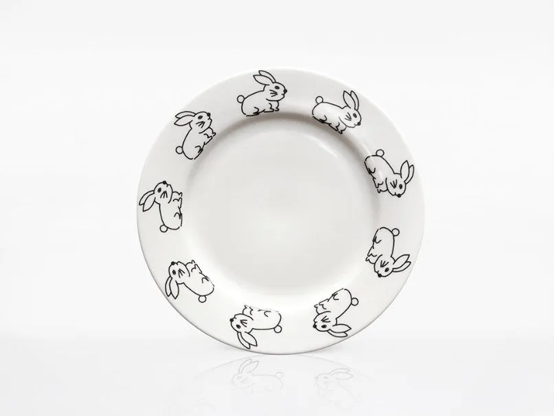 Check Bunny Plate Small / Doodle Bunny