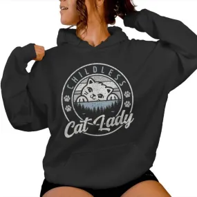 Childless Cat Lady Cute Cat Women Hoodie