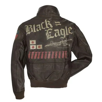 Cockpit USA Black Eagle USN G-1 Flight Jacket Brown USA Made