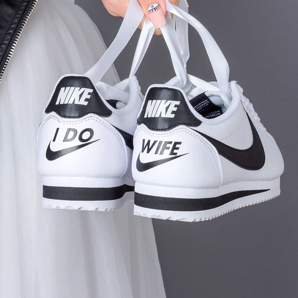 Cortez Custom Nike Wedding Sneakers Bride & Groom