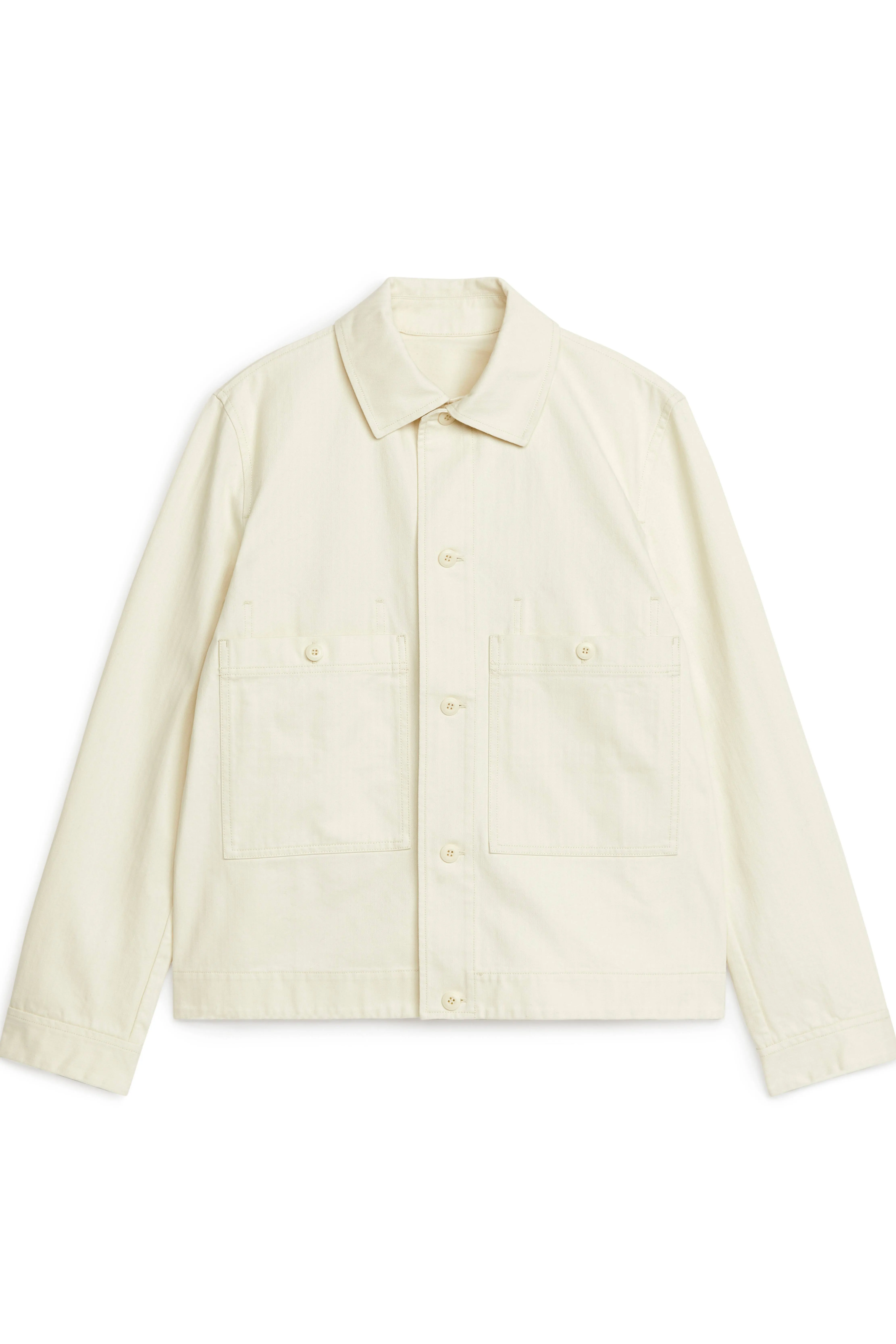 Cotton Jacket - Long sleeve - Regular length - Off-White - Men | H&M GB