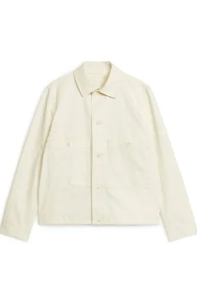 Cotton Jacket - Long sleeve - Regular length - Off-White - Men | H&M GB