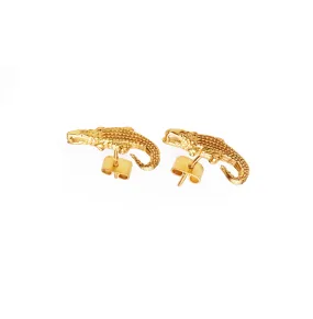 Crocodile Stud | Gold Plate