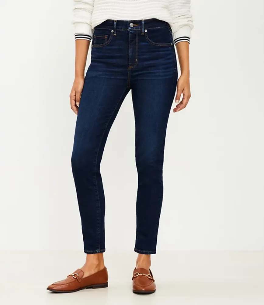 Curvy High Rise Skinny Jeans Classic Dark Indigo Wash