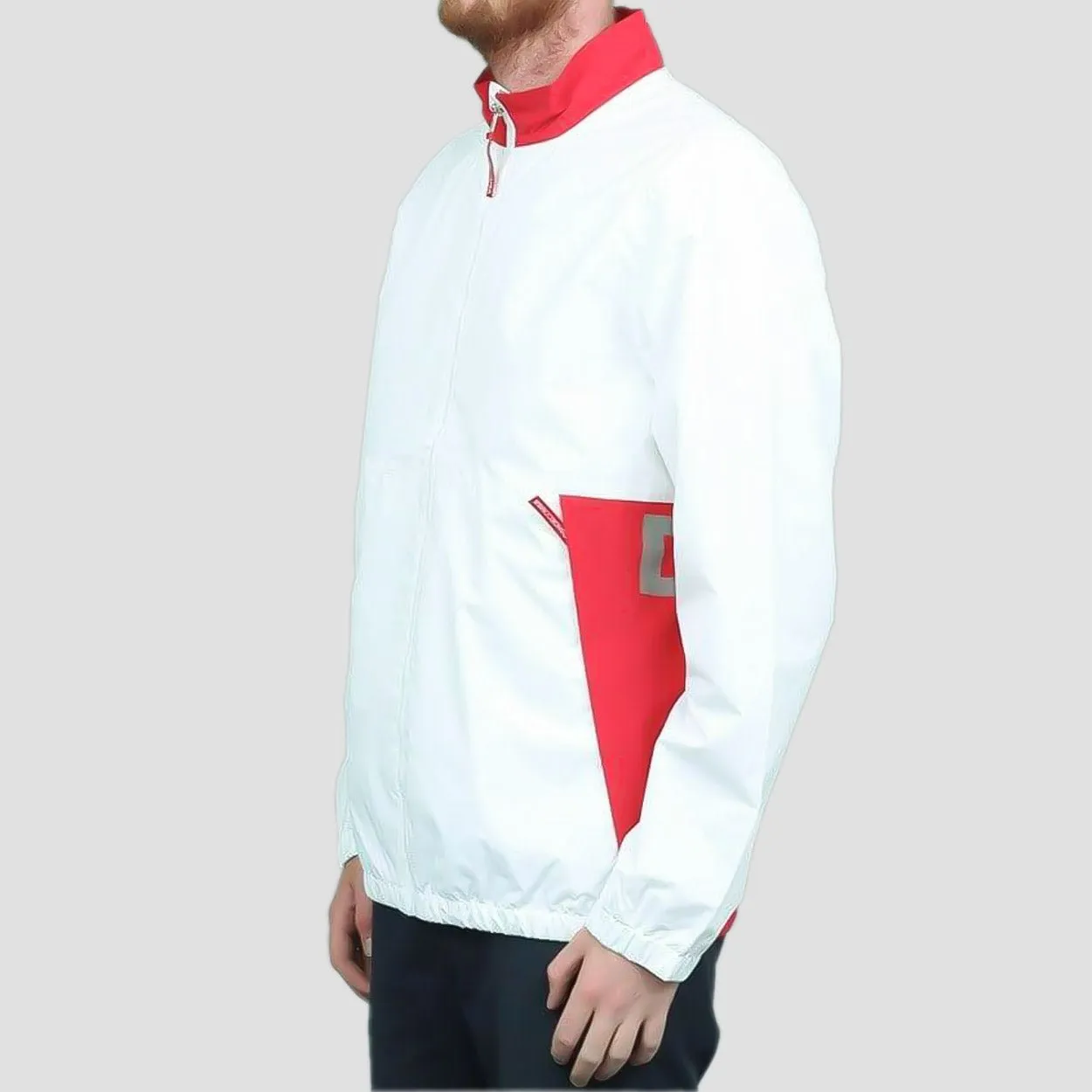 DC Skate Track Top Jacket White / Red from Slam City Skates London UK