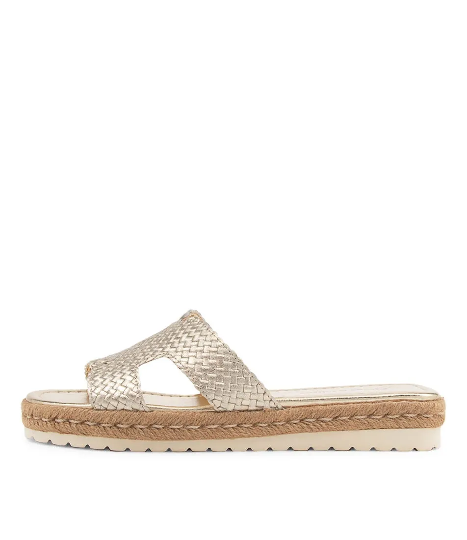 DJANGO & JULIETTE Sabeen Pale Gold Weave Sandals