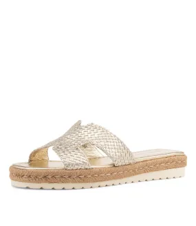 DJANGO & JULIETTE Sabeen Pale Gold Weave Sandals