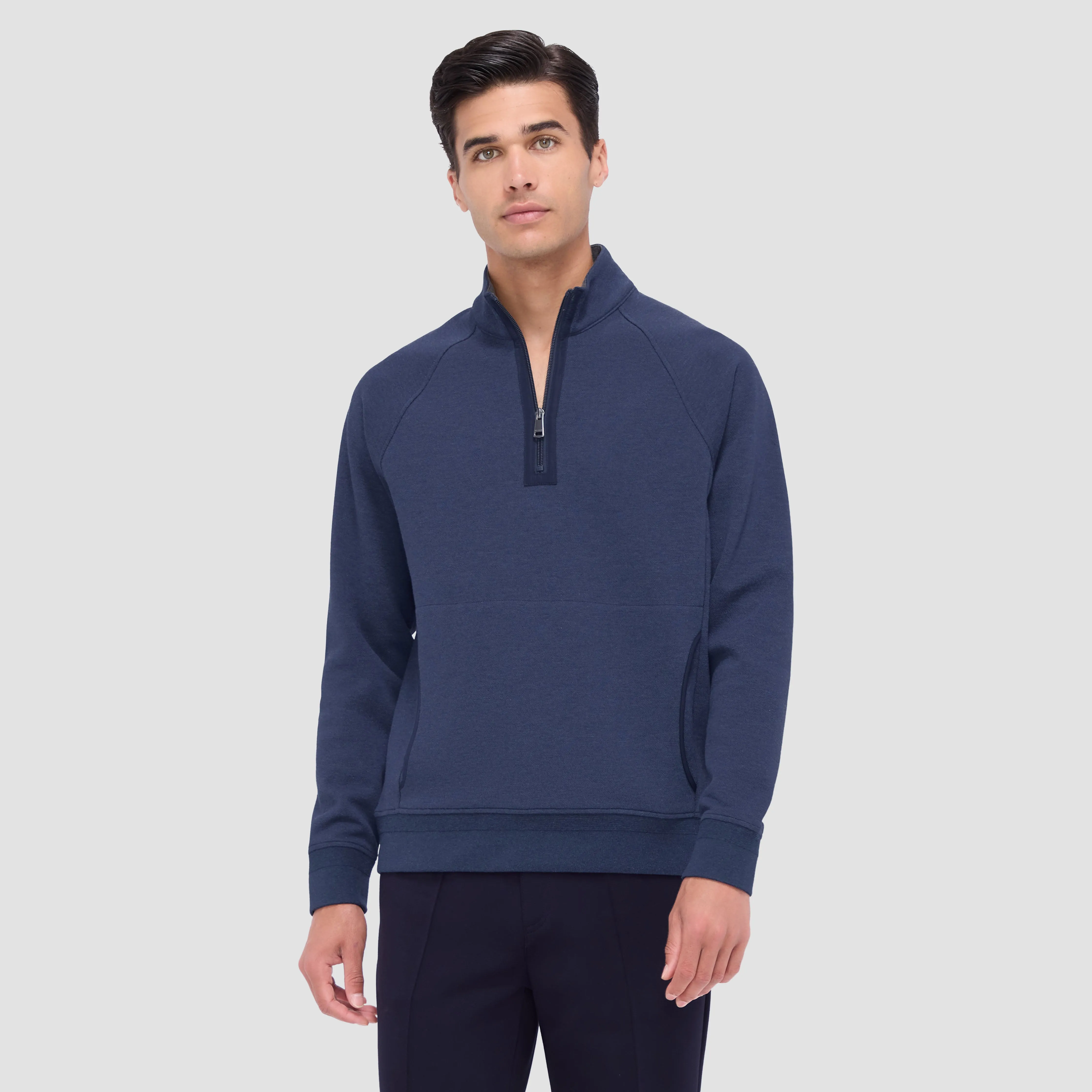 Double Sided Pique/Heather Quarter Zip Pullover