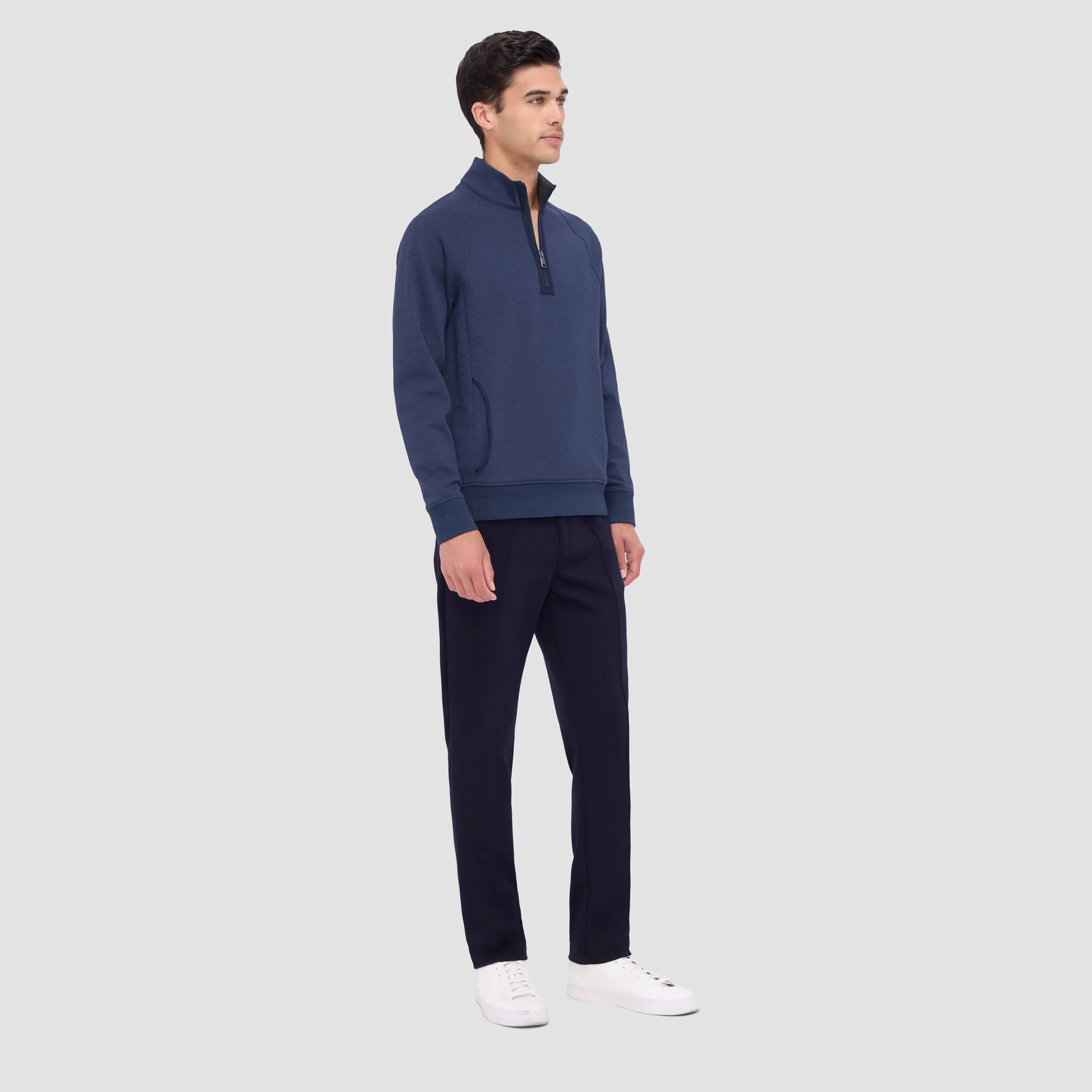 Double Sided Pique/Heather Quarter Zip Pullover