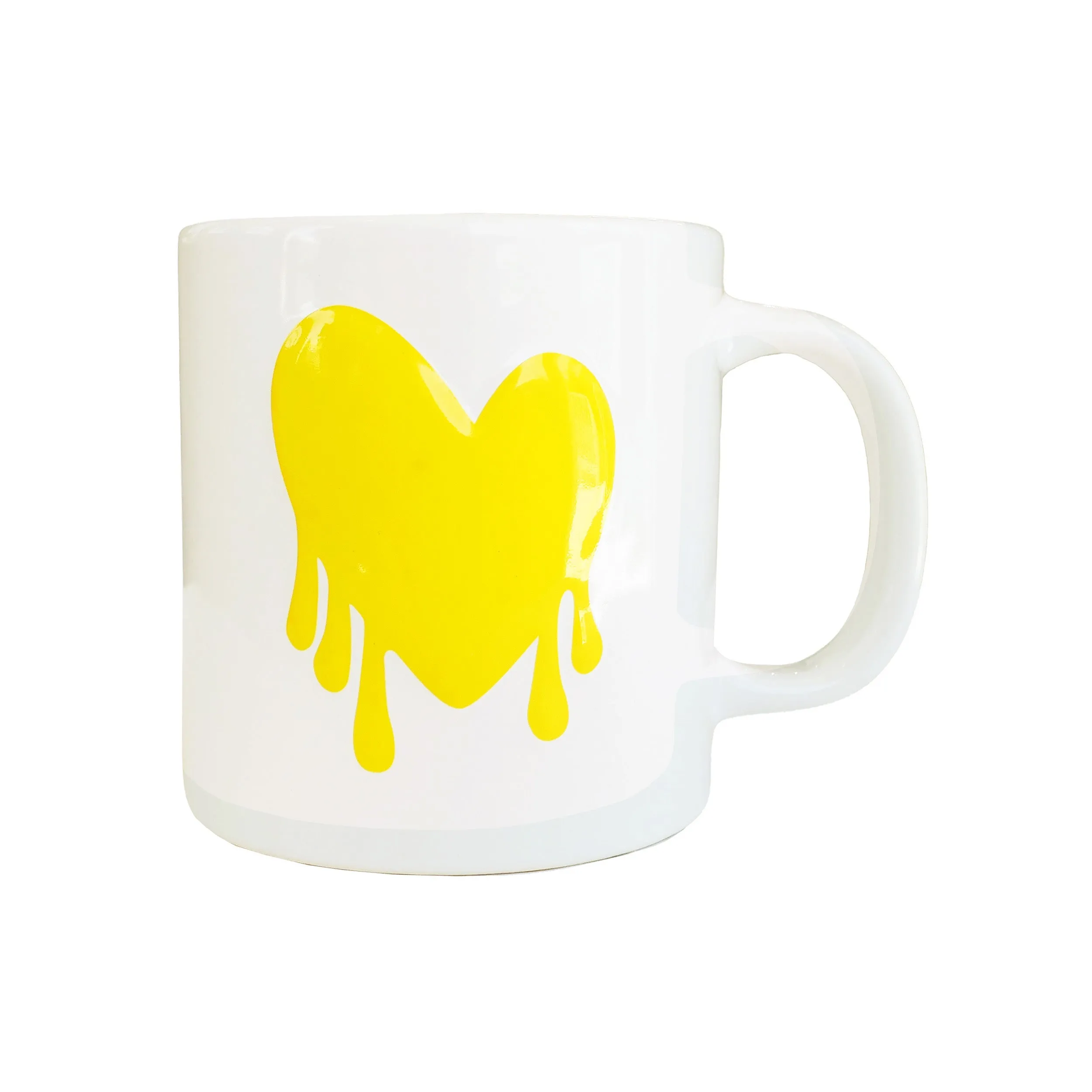 Drippy Heart Mug - White/Sunshine