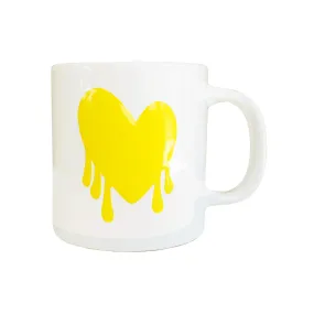 Drippy Heart Mug - White/Sunshine