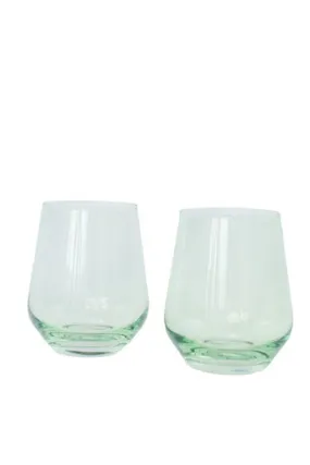 Estelle Stemless Wine Glass Set of 2, Mint