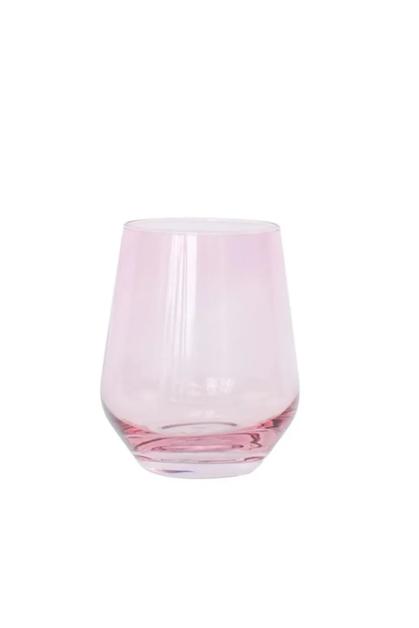 Estelle Stemless Wine Glass Set of 2, Rose