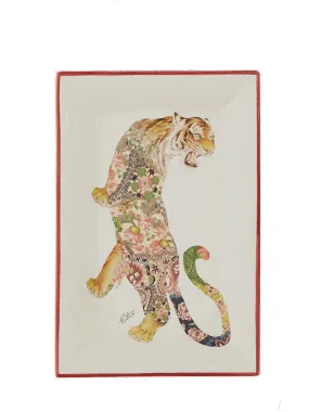 Etro Home Tiger Printed Rectangular Plate