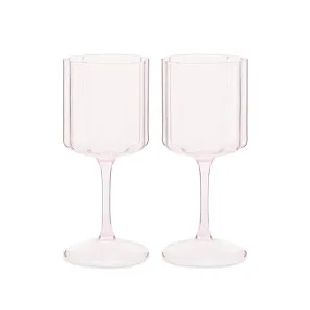 Fazeek Wave Wine Glass - Set of 2Pink