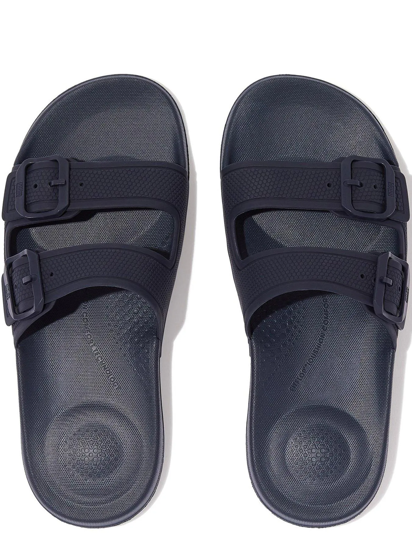 FitFlop iQUSHION Buckle Detail Slider Sandals - Navy