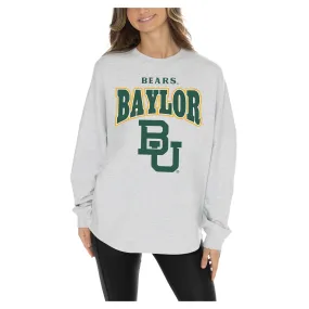 Gameday Couture Baylor Bears  Women's Ash Relaxed Fit French Terry Pullover Sweatshirt