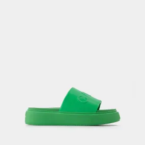 Ganni  Green Sporty Mix Plant-Based Sandals