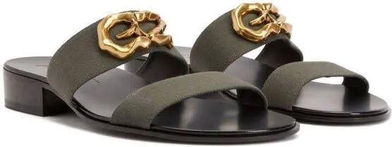 Giuseppe Zanotti Gregorie logo-plaque sandals Black