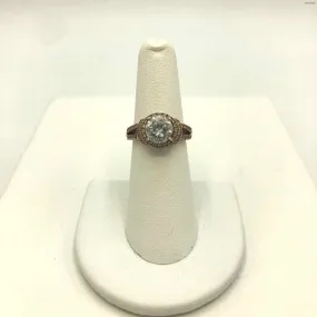 Gold Plate Sterling & CZ ss Ring sz6