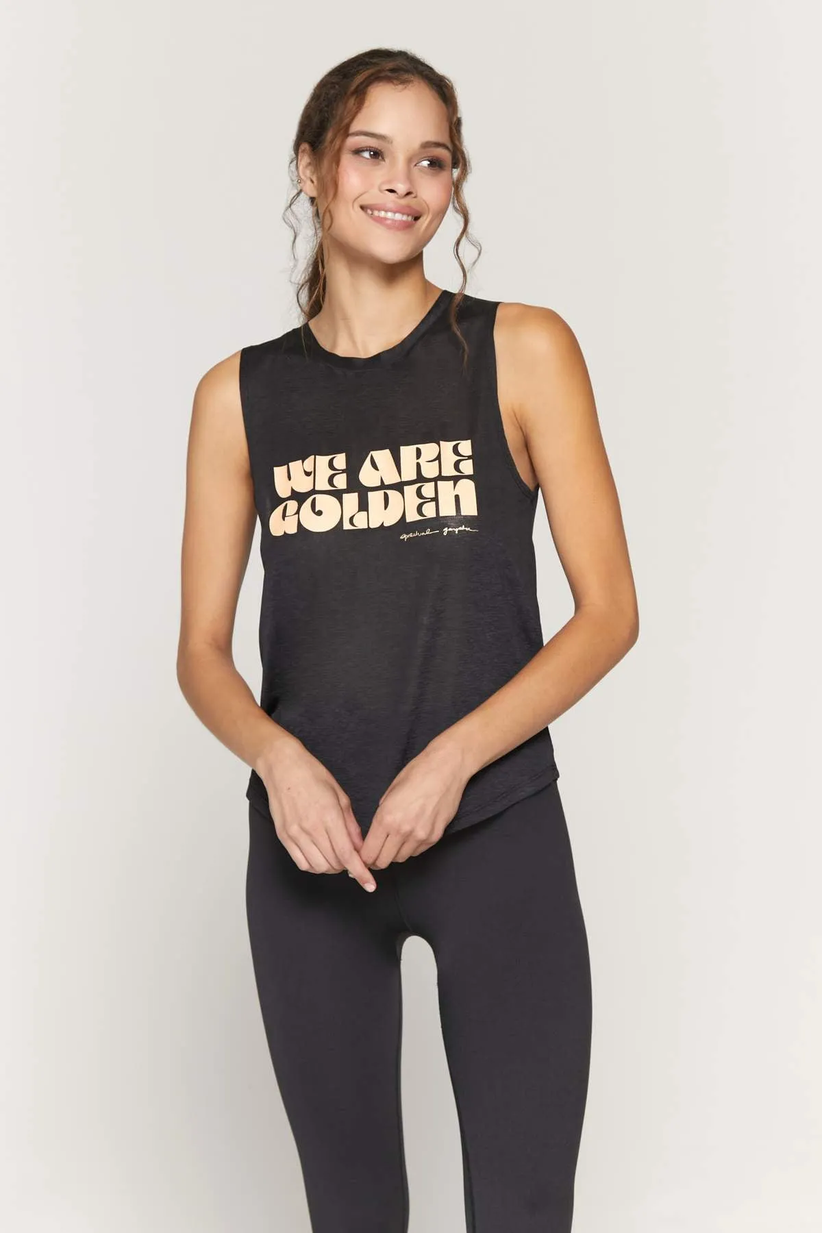 Golden Active Muscle Tank