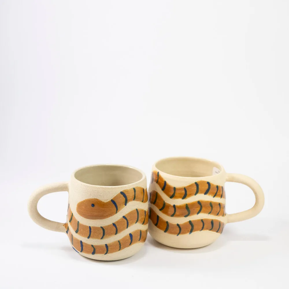 Handmade Mug with Amber Snake