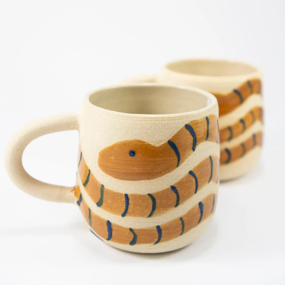 Handmade Mug with Amber Snake