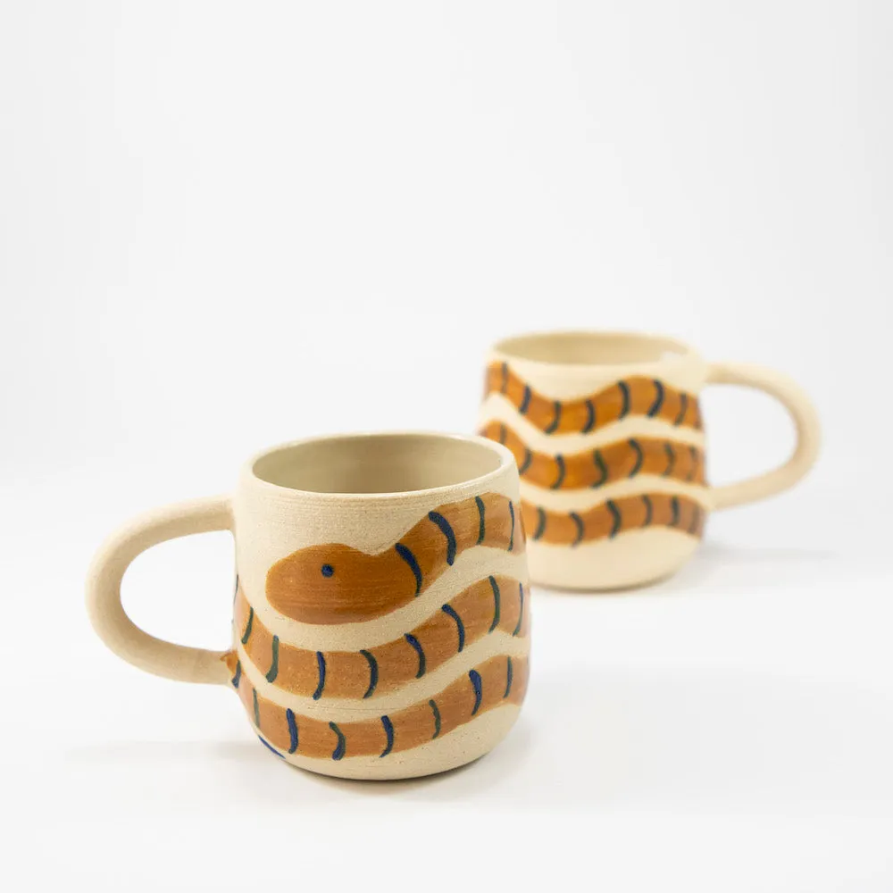 Handmade Mug with Amber Snake