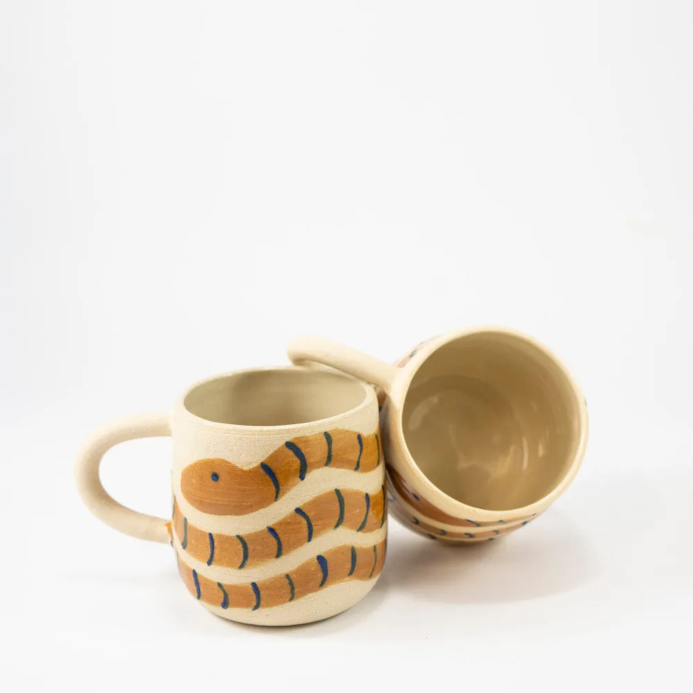 Handmade Mug with Amber Snake