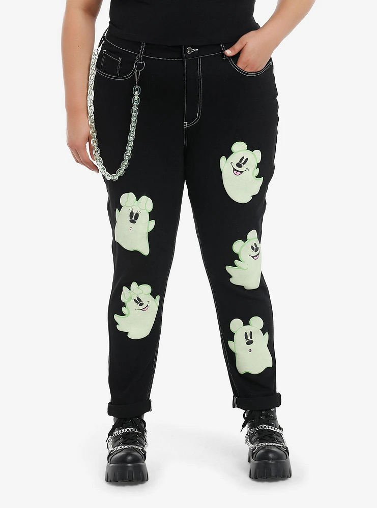 Her Universe Disney Halloween Ghost Glow-In-The-Dark Mom Jeans Plus