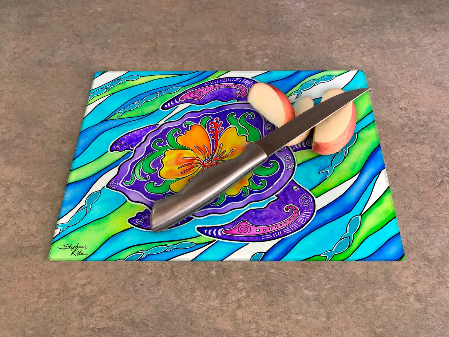 Hibiscus Turtle Cutting Board