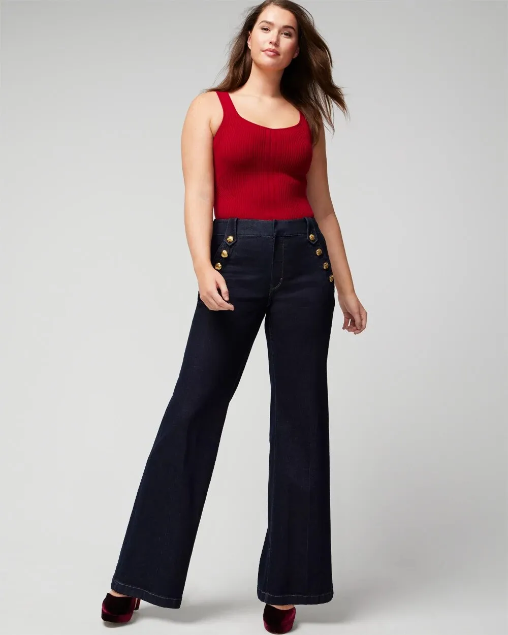 High-Rise Mariner Wide Leg Jeans