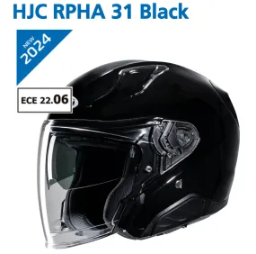 HJC RPHA 31 Gloss Black Twin Visor Open Face Helmet