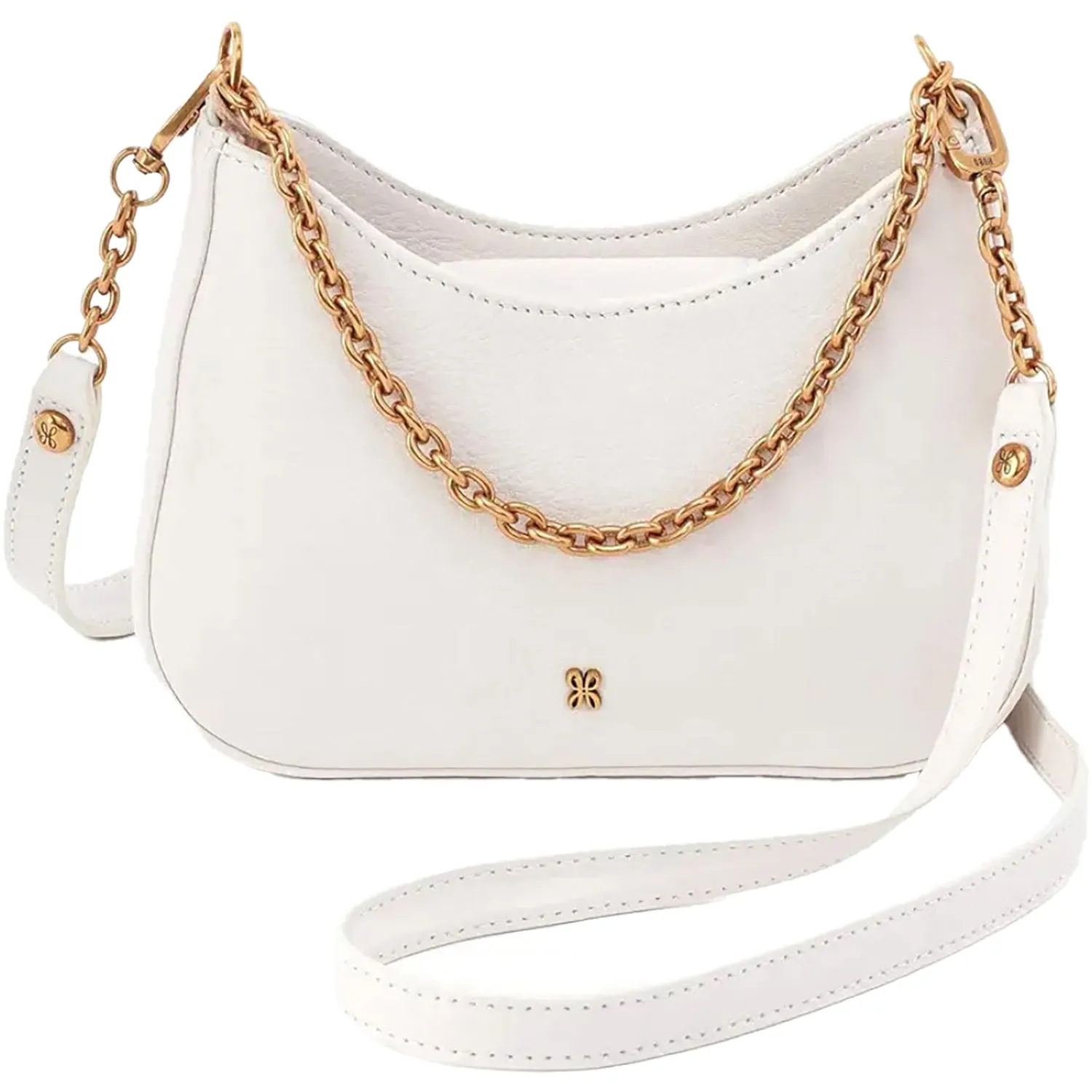 Hobo Rosa Crossbody White Pebbled Leather