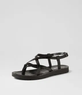 I LOVE BILLY Mighty Black Croc Sandals