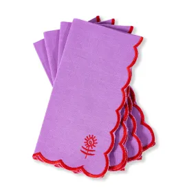 Icon Linen Napkins S/4 - Lilac + Cherry