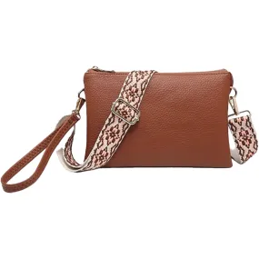 Jen & Co Izzy Crossbody W/Guitar Strap Brown